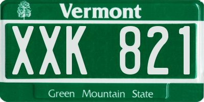 VT license plate XXK821