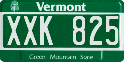 VT license plate XXK825