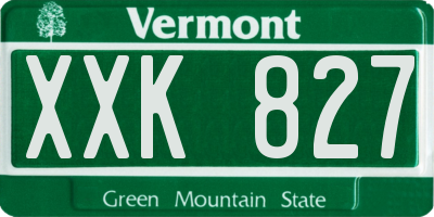 VT license plate XXK827