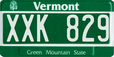 VT license plate XXK829