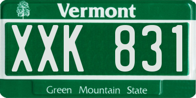 VT license plate XXK831