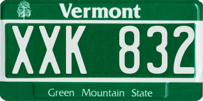 VT license plate XXK832
