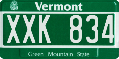 VT license plate XXK834