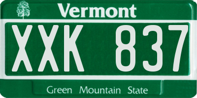 VT license plate XXK837