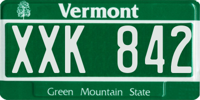 VT license plate XXK842