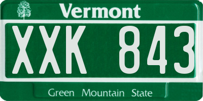 VT license plate XXK843