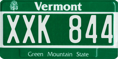 VT license plate XXK844