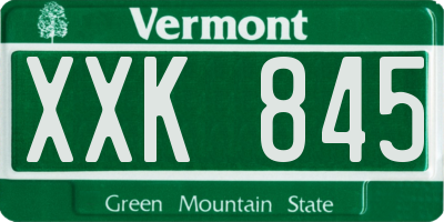 VT license plate XXK845