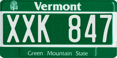 VT license plate XXK847