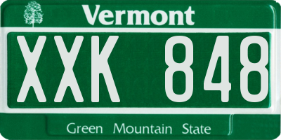 VT license plate XXK848
