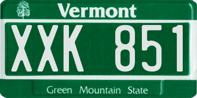 VT license plate XXK851