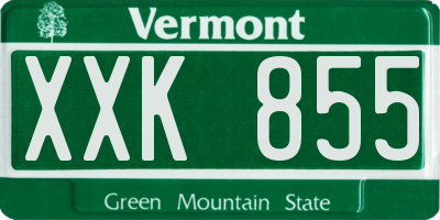 VT license plate XXK855