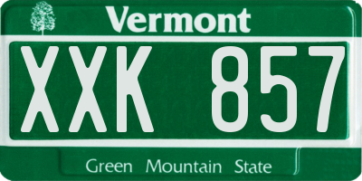 VT license plate XXK857