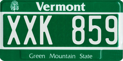 VT license plate XXK859