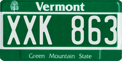 VT license plate XXK863