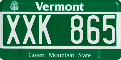 VT license plate XXK865