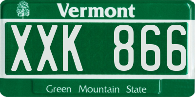 VT license plate XXK866