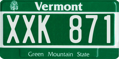 VT license plate XXK871
