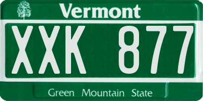 VT license plate XXK877