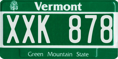 VT license plate XXK878