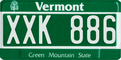 VT license plate XXK886