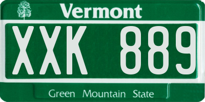 VT license plate XXK889