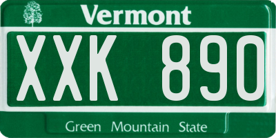 VT license plate XXK890