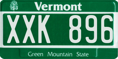 VT license plate XXK896