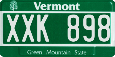 VT license plate XXK898