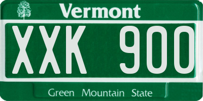VT license plate XXK900