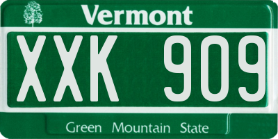 VT license plate XXK909