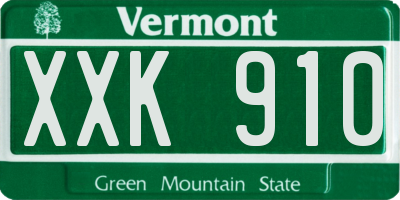 VT license plate XXK910