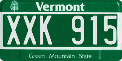 VT license plate XXK915