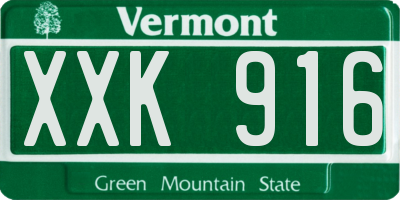 VT license plate XXK916