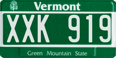 VT license plate XXK919