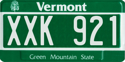 VT license plate XXK921