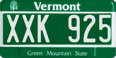 VT license plate XXK925