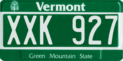 VT license plate XXK927