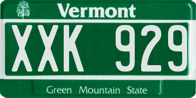 VT license plate XXK929