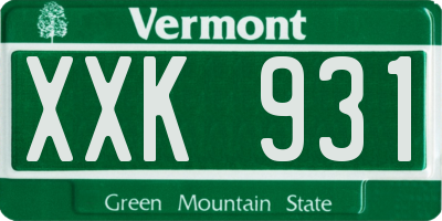 VT license plate XXK931