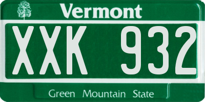 VT license plate XXK932
