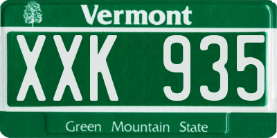 VT license plate XXK935