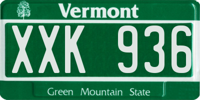 VT license plate XXK936