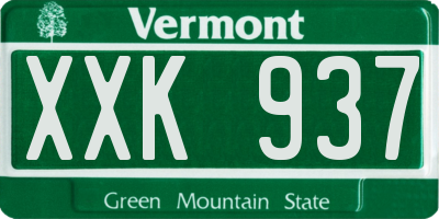 VT license plate XXK937
