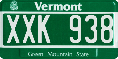 VT license plate XXK938