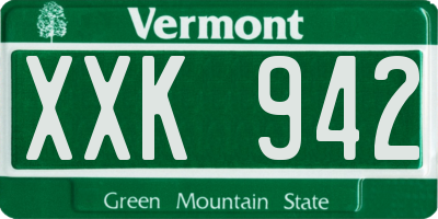 VT license plate XXK942