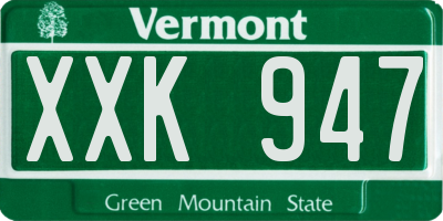 VT license plate XXK947