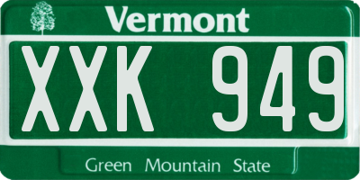 VT license plate XXK949
