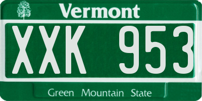 VT license plate XXK953