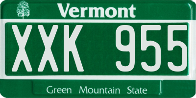 VT license plate XXK955